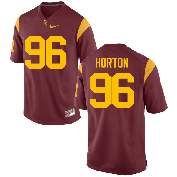 Men #96 Wes Horton USC Trojans College Football Jerseys-Red